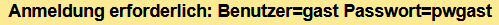 Login Hinweis